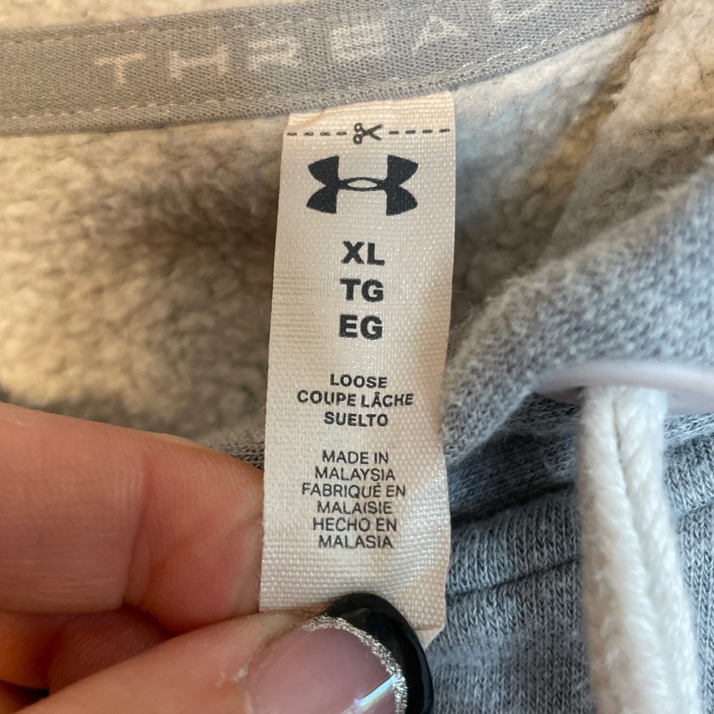 Under Armour Hoodie Sweatshirt XL Extra Large Pullover Blue Logo Athleisure - Picture 4 of 7